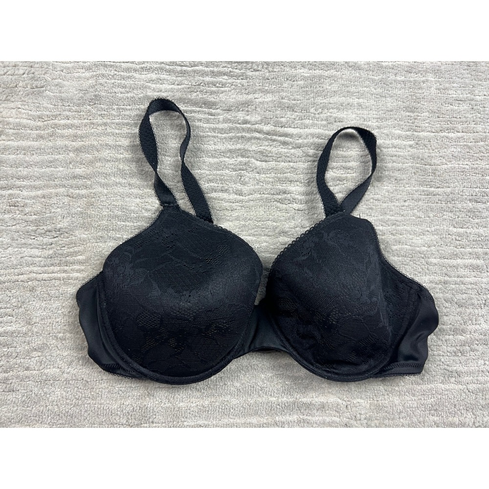 Vanity Fair Bra‎ Womens 38C Black Floral Lace Underwire 75-243 Adjustable Straps